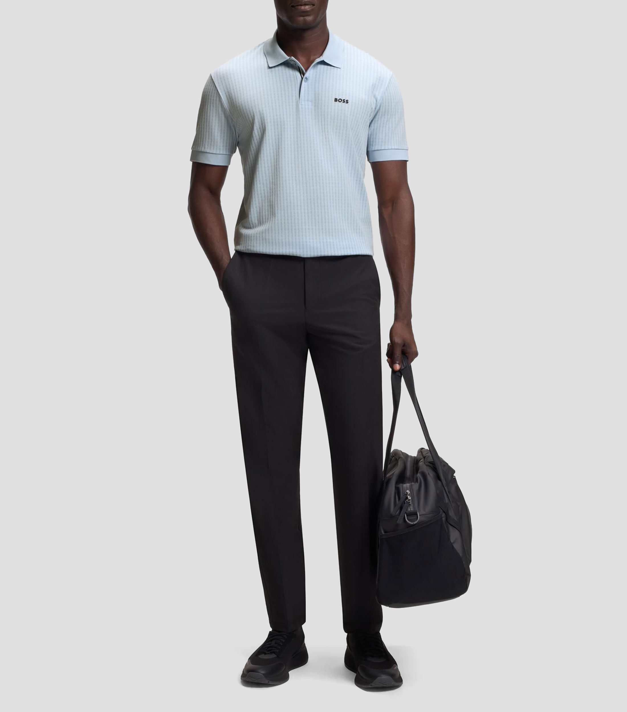 Polo de piqué de algodón con estampado integral Hombre